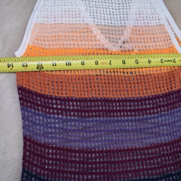 Free People Gossamer Striped Knit Halter Size XS Multi-Color Sheer Tunic Top - Picture 8 of 12